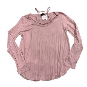 Sheila Rose Front Accent Long Sleeve Top in Mauve, Size XL​​​​